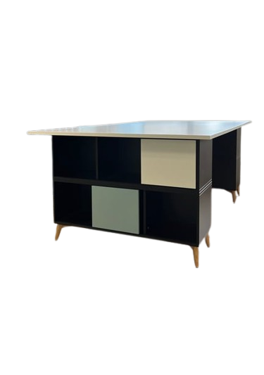 Table de cafétéria rectangulaire en bois mélaminé et contreplaqué