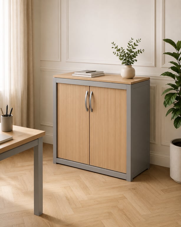 Armoire basse avec portes coulissantes