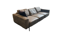 Canapé rectangulaire cuir marron - 3-4