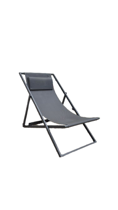 Chaise d'extérieur en métal et résille grise - 3-4