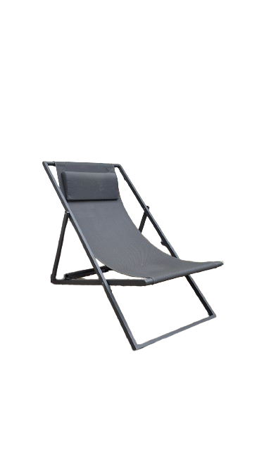 Chaise d'extérieur en métal et résille grise