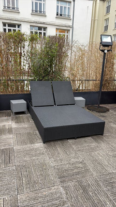 Table d'extérieur rectangulaire 36x36 Plastique gris - 3-4