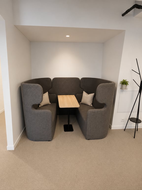 Canapé acoustique 4 personnes avec tablette fixe