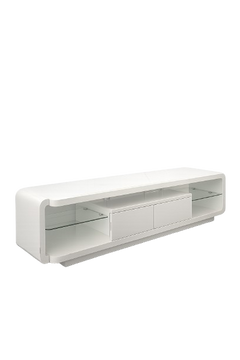 Meuble TV avec étagères en verre
