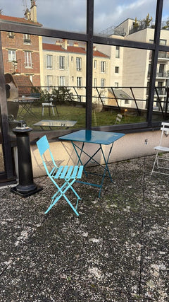 Chaise pliante Sky Blue en métal - 3-4
