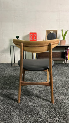 Chaise de cafétéria Woodlandea Sienna Chêne et Cuir - arriere