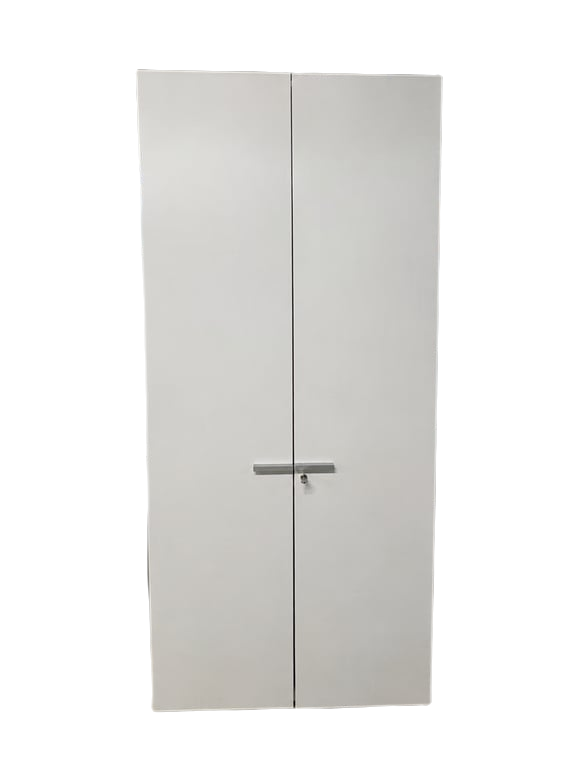 Armoire haute blanche en bois mélaminé