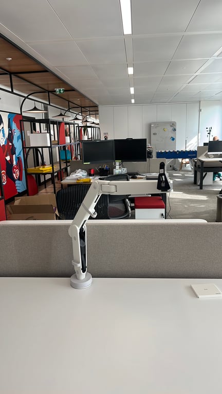 Bras de moniteur réglable blanc - 3-4