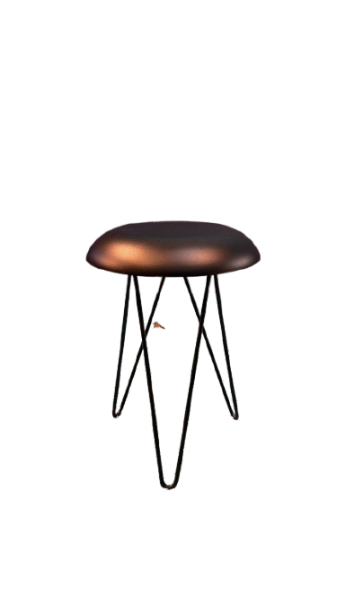 Table basse ronde en métal noir