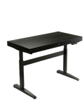 Bureau réglable avec tiroir 140x60 cm en Bois Wenge et Métal Noir