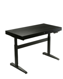 Bureau réglable avec tiroir 140x60 cm en Bois Wenge et Métal Noir
