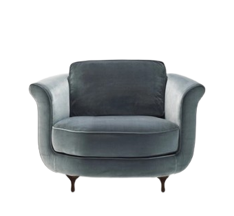 Fauteuil avec accoudoirs en tissu Steel Blue