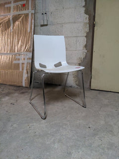 Chaise de cafétéria plastique blanc - 3-4