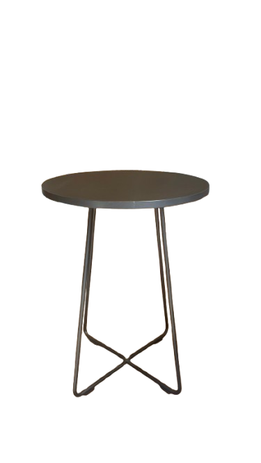 Table basse ronde en métal noir