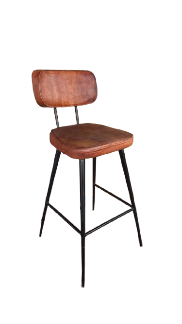 Chaise haute en cuir