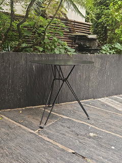 Table d'extérieur ronde 73x73 Métal Noir - 3-4