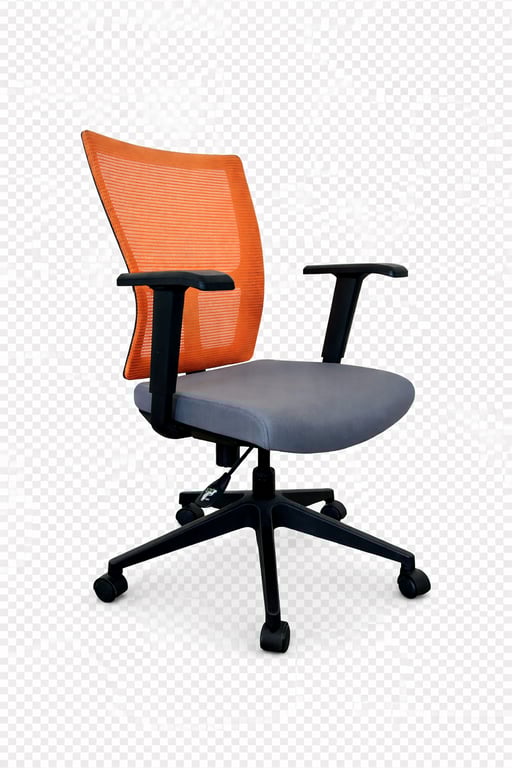 Fauteuil de bureau avec dossier en résille, piètement étoile et roulettes