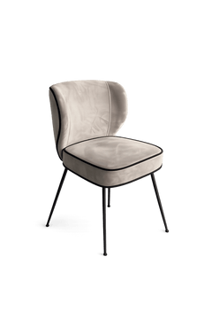 Fauteuil en velours avec pieds en métal