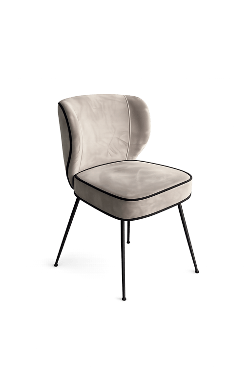 Fauteuil en velours avec pieds en métal