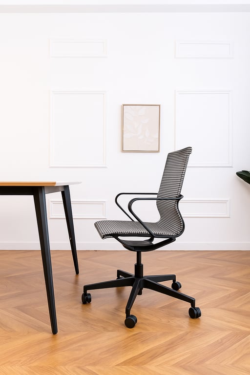 Fauteuil de bureau ergonomique avec roulettes et dossier résille