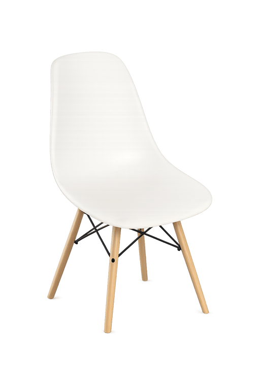 Chaise de cafétéria en bois et plastique