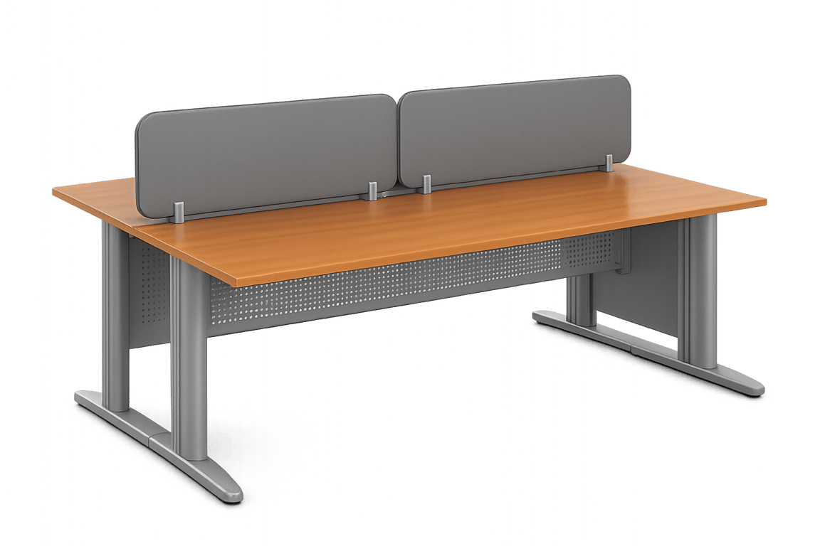 Bureau droit 160x80 avec goulotte et obturateur