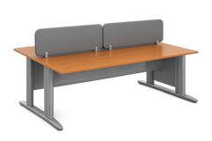 Bureau droit 160x80 avec goulotte et obturateur