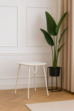 Table d'extérieur rectangulaire en métal blanche