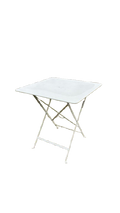 Table rectangulaire 70x70 extérieure en métal blanc