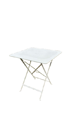 Table rectangulaire 70x70 extérieure en métal blanc