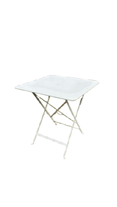 Table rectangulaire 70x70 extérieure en métal blanc