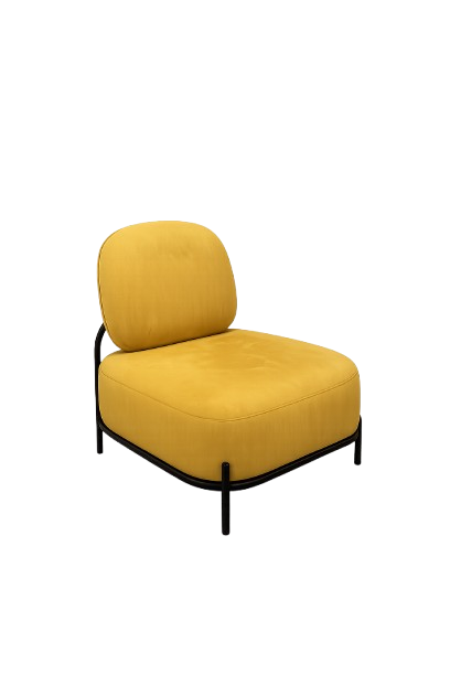 Fauteuil en tissu avec pieds en métal
