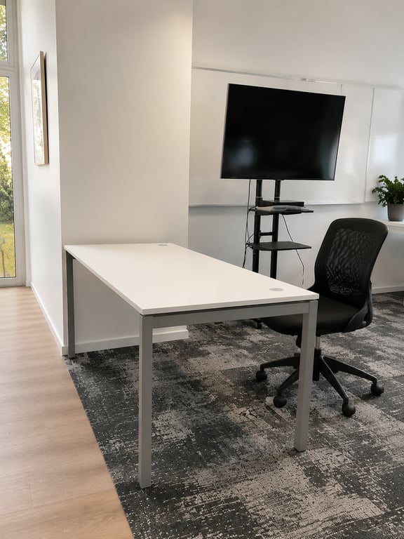 Bureau droit 160x80 en bois mélaminé et métal