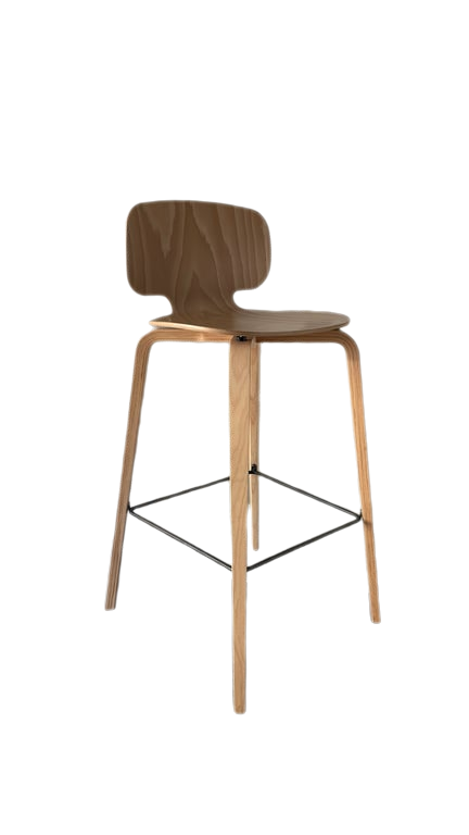 Tabouret haut en bois de La chaise Française - 3-4