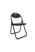 Chaise de réunion noire en simili-cuir avec piètement luge