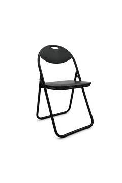 Chaise de réunion noire en simili-cuir avec piètement luge
