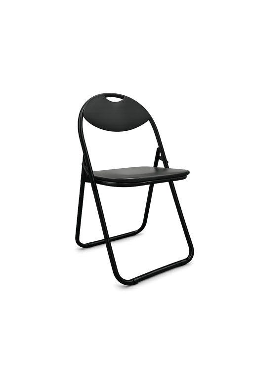 Chaise de réunion noire en simili-cuir avec piètement luge