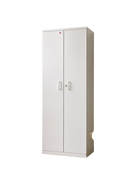 Bibliothèque en bois blanc avec portes battantes