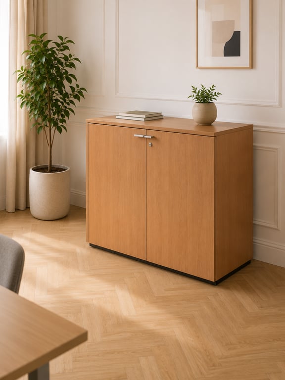 Armoire basse en bois massif