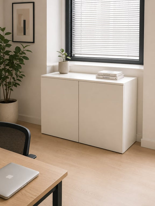 Armoire basse blanche