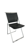 Chaise de réunion noire en résille et métal