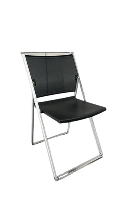 Chaise de réunion noire en résille et métal - 3-4