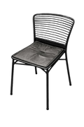 Chaise de cafétéria empilable en métal noir
