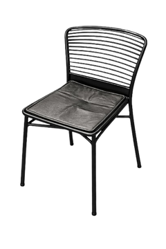 Chaise de cafétéria empilable en métal noir