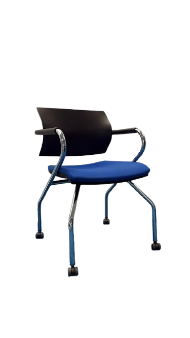 Chaise de réunion avec accoudoirs et roulettes