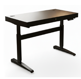 Bureau réglable avec tiroir 140x60 cm en Bois Wenge et Métal Noir