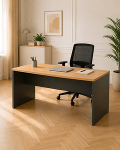 Bureau droit 140x80 - Lightcreme et Lightgrey