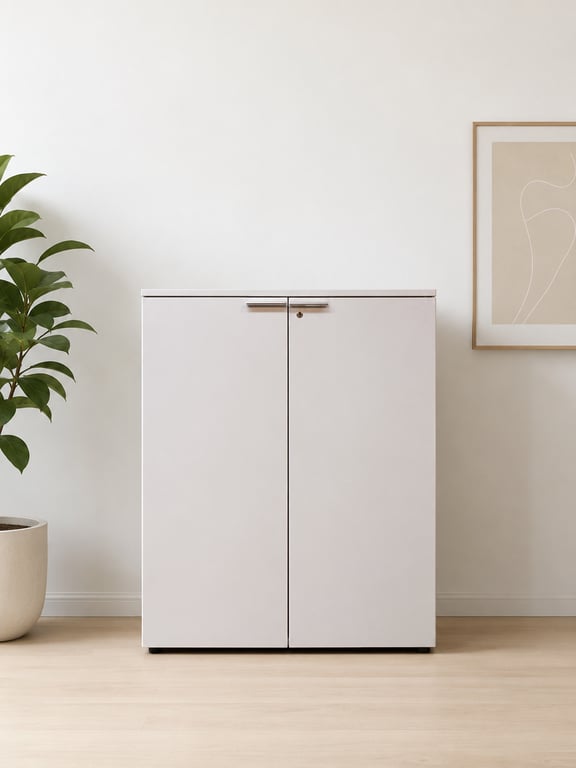 Armoire basse avec serrure