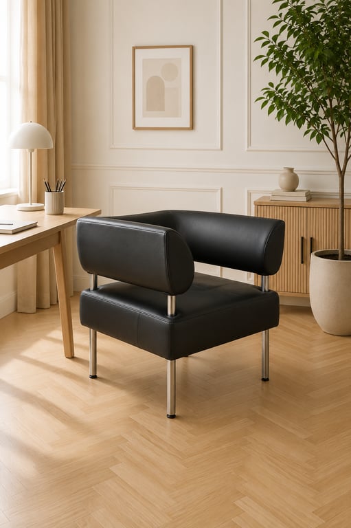 Fauteuil Sitland cuir noir