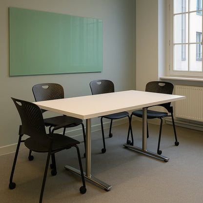 Bureau droit 140x70 cm avec plateau en mélaminé et pieds en métal